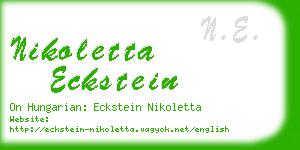 nikoletta eckstein business card